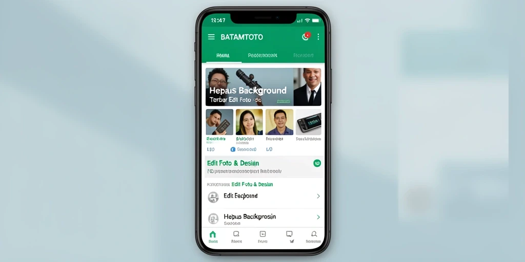 Antarmuka BATAMTOTO yang intuitif untuk hapus background.