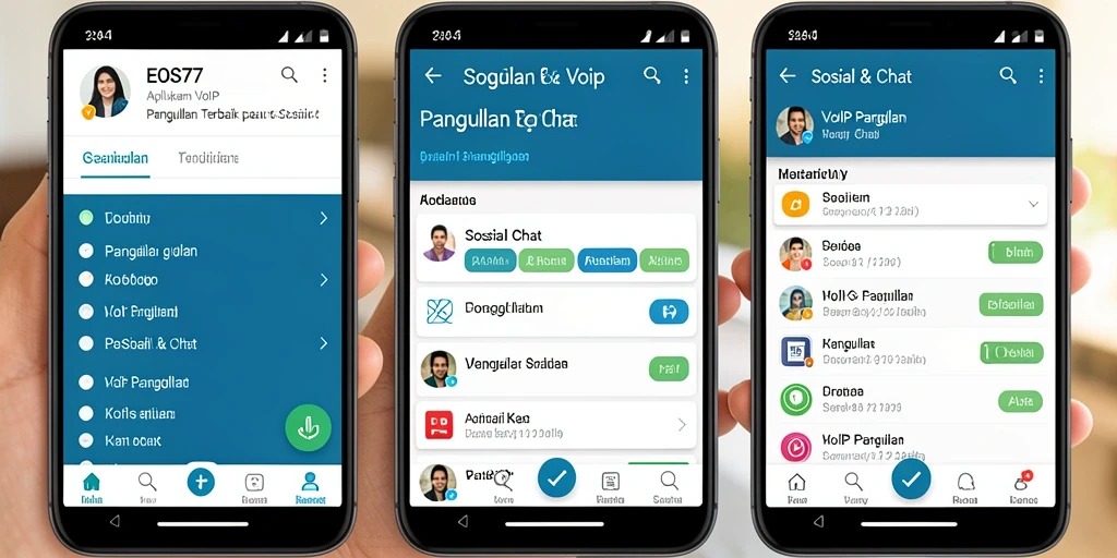 Antarmuka EOS77 dengan fitur VoIP Panggilan yang user-friendly.