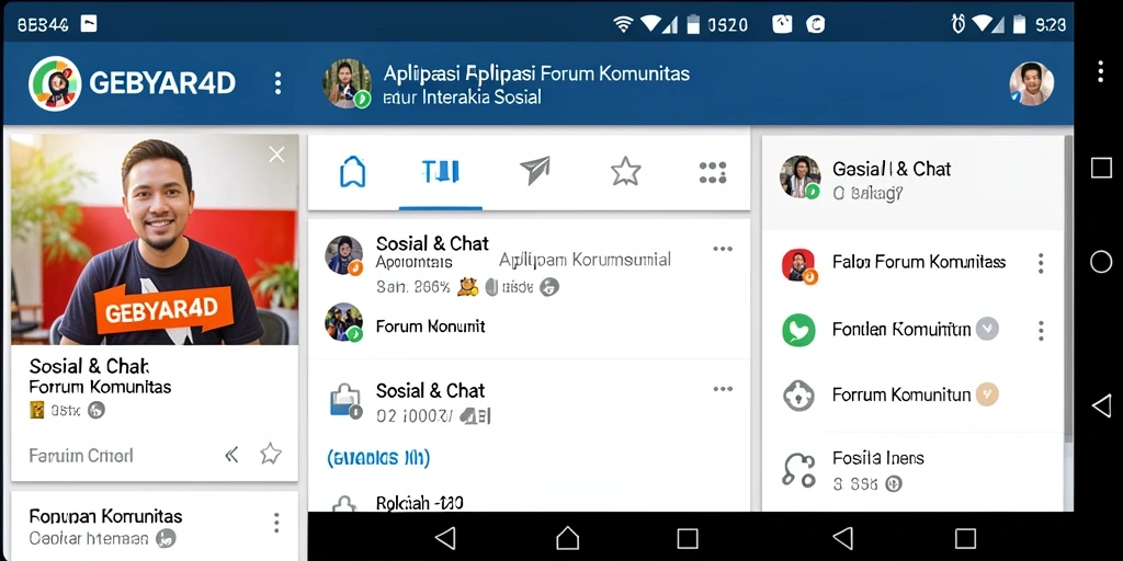Tampilan antarmuka GEBYAR4D yang menarik dan fungsi forum.
