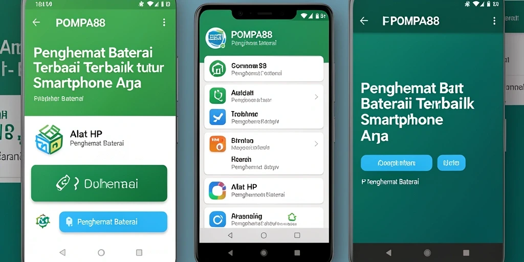 Tampilan antarmuka POMPA88 yang sederhana dan fungsional untuk penghemat baterai.