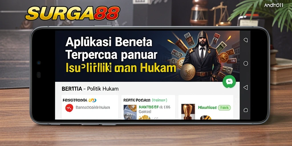 Antarmuka SURGA88 yang modern dan informatif untuk berita politik dan hukum.