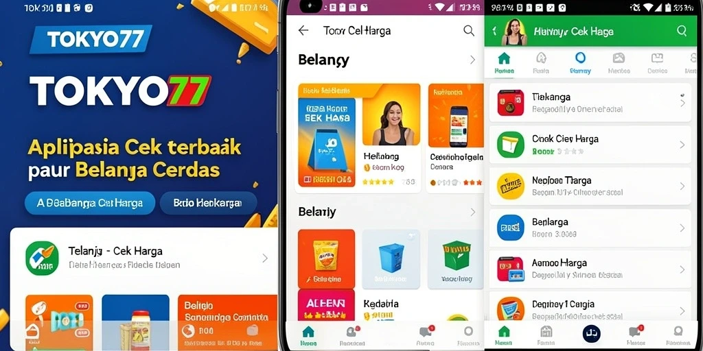 Tampilan antarmuka TOKYO77 yang memudahkan pengguna Cek Harga.
