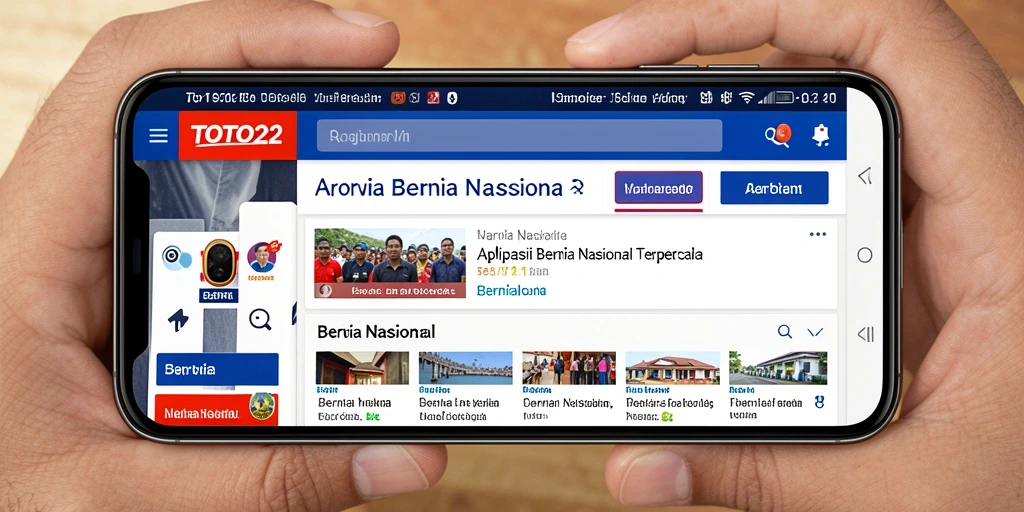 Tampilan antarmuka aplikasi TOTO22 untuk berita nasional yang menarik.
