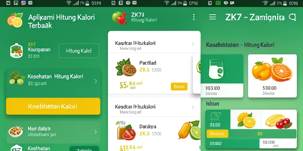 Antarmuka ZK7 menampilkan fitur Hitung Kalori yang mudah digunakan.