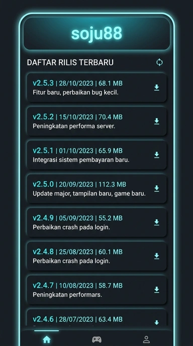 Riwayat Versi Aplikasi soju88 untuk Android